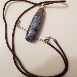 Blue granite necklace